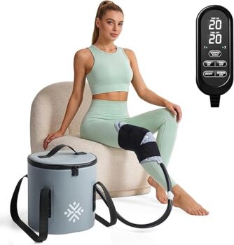 Cold therapy machine with compression cuff for knee and shoulder post-surgery recovery