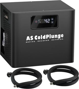 Ice bath water chiller unit with built-in filter and pump for cold plunge tubs