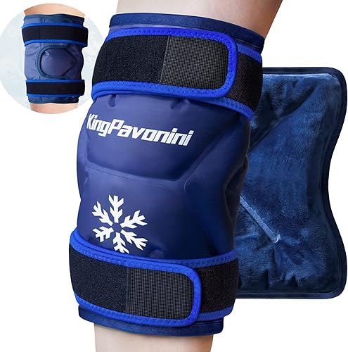 KingPavonini XXL knee ice pack wrap in blue for cold therapy