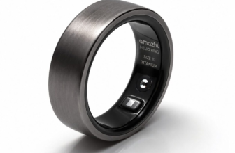 Amazfit Helio Ring smart recovery tracker on a clean white surface