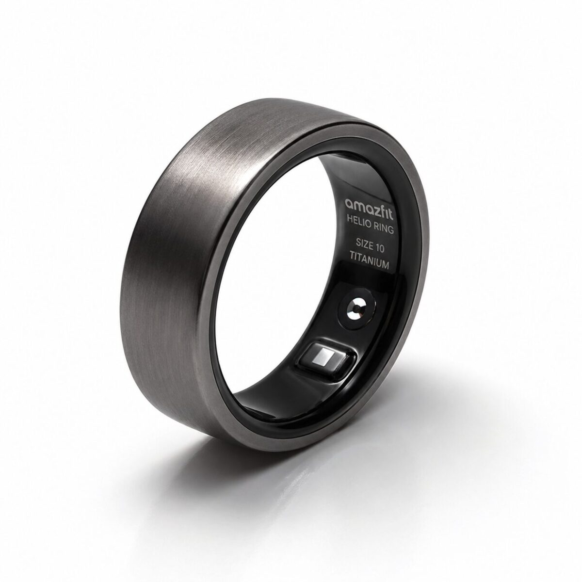 Amazfit Helio Ring smart recovery tracker on a clean white surface