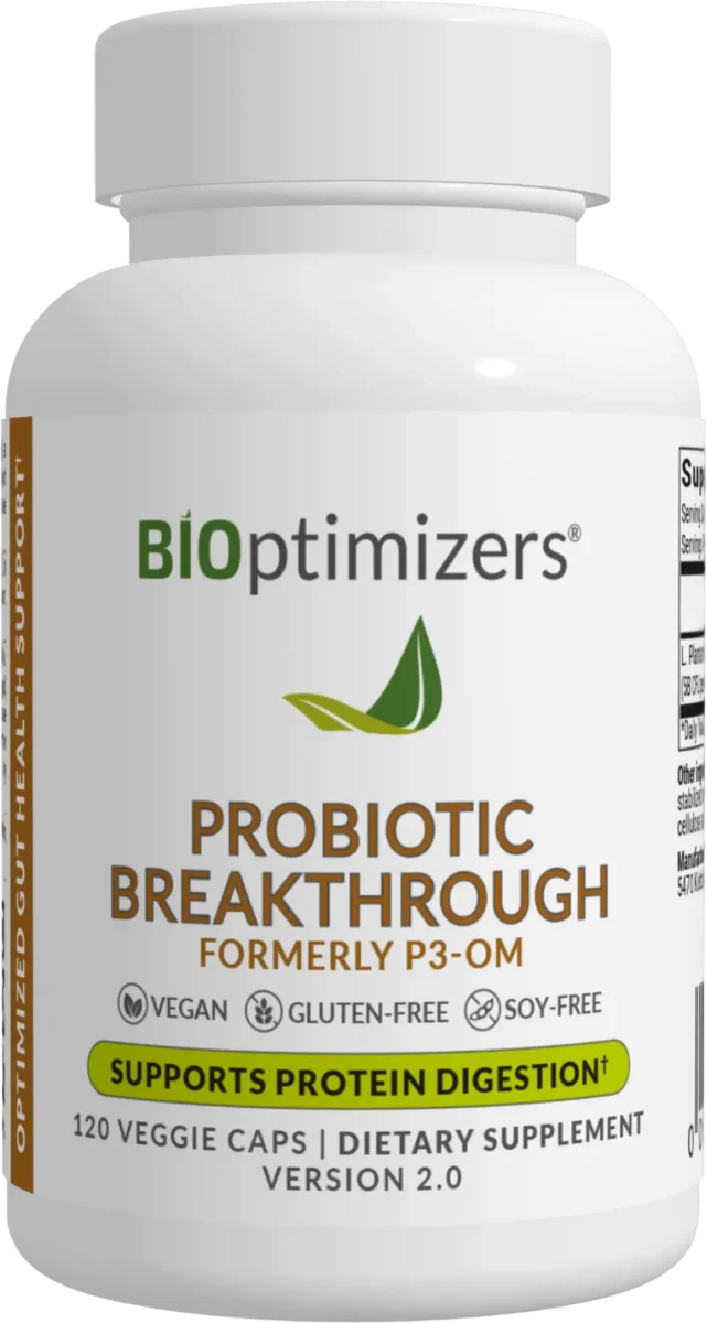 BIOptimizers P3-OM probiotic supplement bottle front view