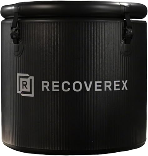 Recoverex Cold Plunge Tub foldable portable ice bath in black