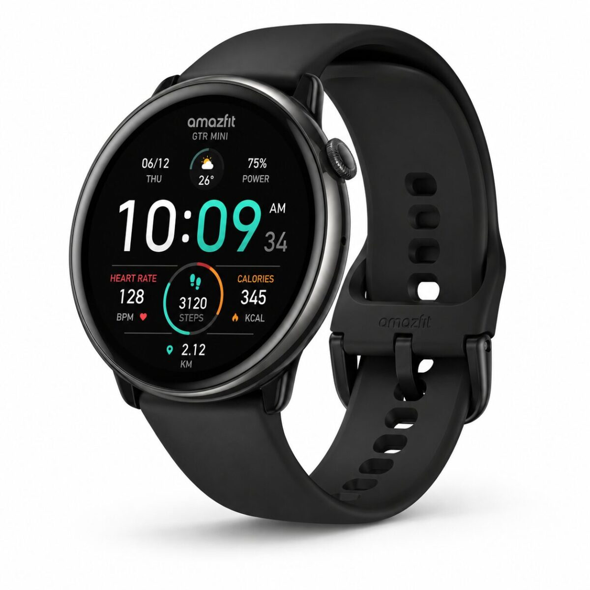 Amazfit GTR Mini smartwatch in black with AMOLED display