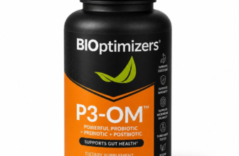 BIOptimizers P3-OM probiotic supplement bottle on a white background