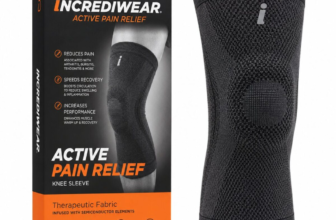 Incrediwear Knee Sleeve in charcoal grey with retail packaging