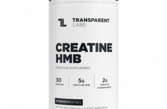 Transparent Labs Creatine HMB supplement tub on white background