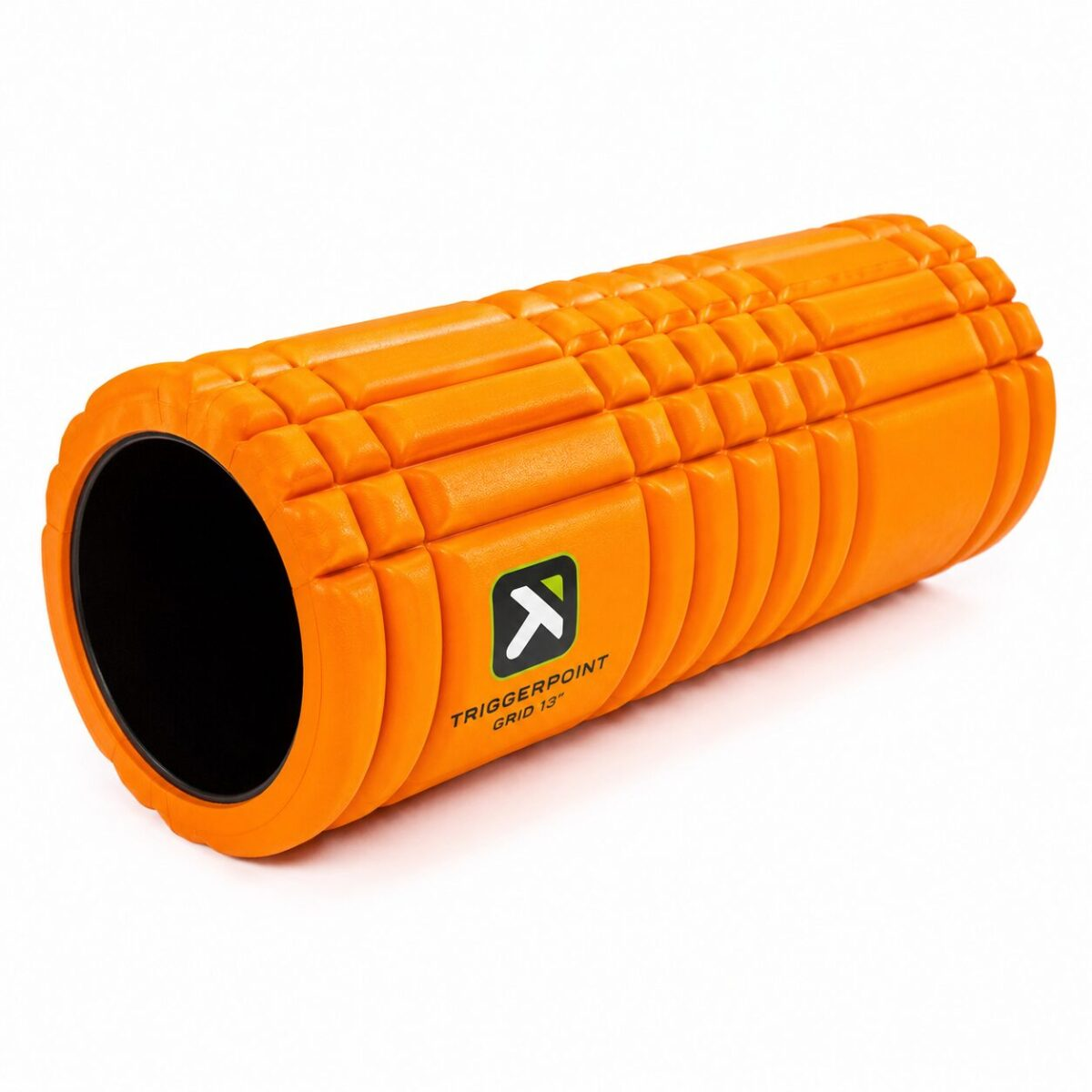 TriggerPoint GRID Foam Roller 13-inch in orange with multi-density surface pattern for muscle recovery