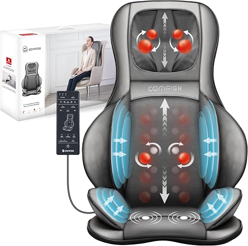 Comfier shiatsu neck and back massager chair pad with heat
