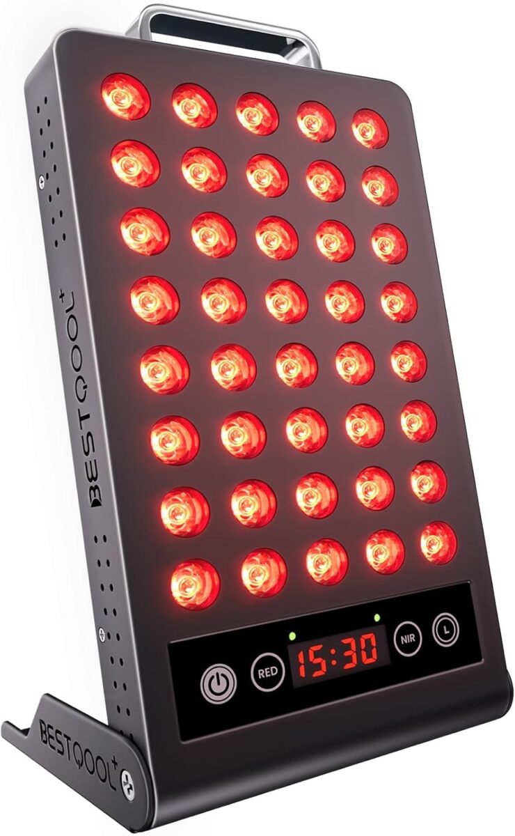 BestQool 50W red light panel with foldable stand