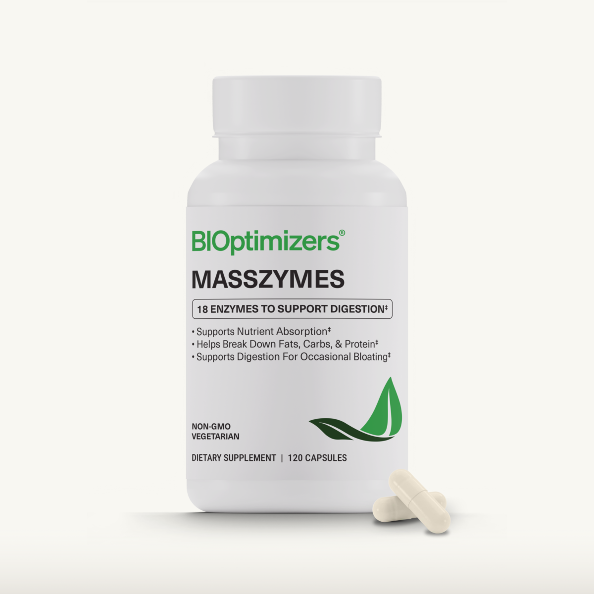BIOptimizers MassZymes digestive enzyme bottle
