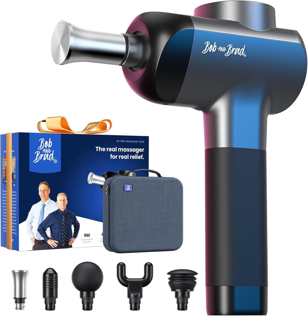 Bob and Brad X6 Pro massage gun with metal head