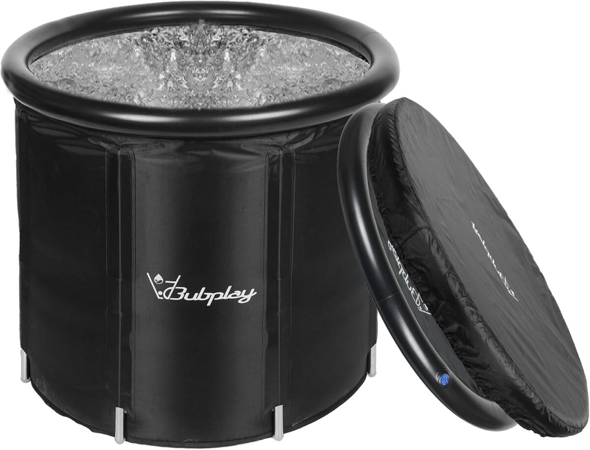 Bubplay inflatable cold plunge tub with insulated cover