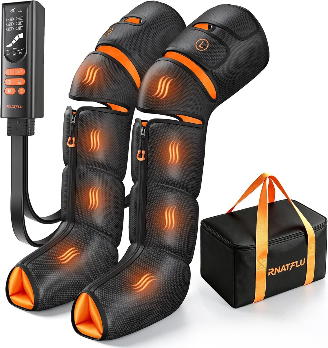 RNATFLU full leg air compression massager with heat and LCD controller
